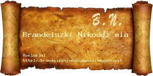 Brandeiszki Nikodémia névjegykártya
