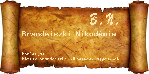 Brandeiszki Nikodémia névjegykártya
