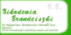 nikodemia brandeiszki business card